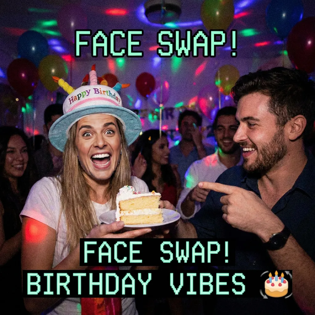 Birthday GIF face swap greeting